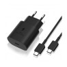 Samsung Charger 220V 3A 25W USB Typ C Cable Black TA800XB Bulk